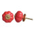 IndianShelf 12 Piece Handmade Red Ceramic Melon Solid Dresser Knobs Drawer Cabinet Kitchen Wardrobe Door Pulls Handles