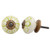 IndianShelf 2 Piece Handmade Green Ceramic Chrysanthemum Flower Dresser Knobs Drawer Cabinet Door Kitchen Wardrobe Pulls Handles