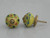 IndianShelf 2 Piece Handmade Yellow Ceramic Stripe Dot Dresser Knobs Drawer Cabinet Kitchen Wardrobe Door Pulls Handles