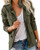 Womens Military Anorak Jacket Zip Up Snap Button Parka Safari Utility Coat Outwear with Pockets