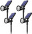 AMIR Solar Spotlights Outdoor Upgraded, Waterproof 4 LED Solar Security Landscape Lights, Adjustable Solar Garden Light with Auto On/Off for Yard Driveway Pathway Pool Patio -4 Pack,White-