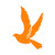 RDW Dove Sticker - Decal - Die Cut - Love Peace - Orange 1.50inch x 2.16inch