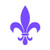 RDW Fleur De Lis Sticker - Decal - Die Cut - Purple 1.50inch x 2.00inch