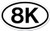 I Make Decals - 8K- Run car bumper window sticker 3inch x 5inch- EURO OVAL - runner- running- race- marathon- vinyl Sticker Decal
