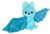 Wild Republic Huggers Blue Bat Plush, Slap Bracelet, Stuffed Animal, Kids Toys, 8 inches