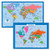 2 Pack - World Map for Kids Plus World Map Chart -18x24- -Laminated- 18inch x 29inch-