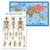 2 Pack - World Map Poster for Kids -Illustrated- Plus Skeletal System Anatomy Chart -Laminated- 18inch x 29inch-