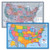 2PK - USA Map Poster -Purple-  and  Simplified USA Map Chart for Kids -Laminated- 18inch x 29inch-