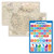 3 Pack - Antique Style World  and  USA Map Poster Set Plus Math Basics Chart for Kids -Laminated- 18inch x 29inch-