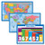 3 Pack - World Map  and  USA Map for Kids Plus Place Value Math Chart - 3 Educational Posters for Kids -Laminated- 18inch x 29inch-