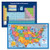 2 Pack - Periodic Table of the Elements Poster -Dark Blue-  and  Illustrated USA Map Chart for Kids -LAMINATED- 18inch x 24inch-