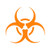 RDW Biohazard Sticker - Decal - Die Cut - bio Hazard Symbol - Orange 4.00inch x 3.60inch