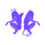 RDW Kneeling Angel Devil Sexy Girls Sticker - Decal - Die Cut - Purple 4.00inch x 3.12inch