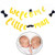 Mity Rain Boy Baby Shower Banner - Gold Glitter Welcome Little Man Banner with Mustache Bowtie Hat for 1st Birthday Party Decorations
