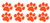 8 Dog Paw Prints Sticker Orange - Dogs- Puppy- Pooch Lover