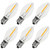 6 Pack LED Night Light Bulbs- C7 Candelabra LED Light Bulbs- E12 Chandelier Base- 0.6W Equivalent to 7W- Warm White 2700K-50LM Dimmable-Waterproof Clear Glass