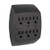 GE 6-Outlet Wall Tap- Grounded Adapter- Charging Station- 3-Prong- Secure Install- UL Listed- Black- 54840- 1 Pack