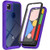 ONOLA Pixel 4A Case Built-in Screen Protector-Three Defense Crystal Clear Full Body Fit Cover for Google Pixel 4A Phone -Purple-