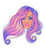 GT Graphics Express Pretty Beautiful Girl Purple Hair - 3inch Vinyl Sticker - for Car Laptop Water Bottle Phone - Waterproof Decal