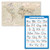 2 Pack - Antique Style World Map Poster  and  Manuscript Handwriting ABC Alphabet Chart -Laminated- 18inch x 24inch-