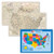 3 Pack - Antique Style World  and  USA Map Poster Set Plus USA Map Chart for Kids -Laminated- 18inch x 29inch-