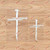 Jesus Cross Nails Christian Symbol God Christ Vinyl Decal Sticker - 2 Pack White- 4 Inches- 6 Inches - Distressed No Background for Car Boat Laptop