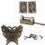 Antique Cabinet Cupboard Decorative Vintage Case Box Latch Hasp- Hinges- Corner Protector- Padlock Lock  and  Screws