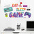 CHengQiSM Game Wall Stickers Wall Decal Vinyl Removable Art Decor Eat-Sleep-Game Wall Mural Peel  and  Stick Gamer Decals for Kids Children Boy Bedroom Playroom Nursery Wall Decoration