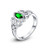 Psiroy 925 Sterling Silver Marquise Cut Created Emerald Quartz Filled Trinity Celtic Knot Rings Size 9