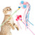 Cat Toys Interactive Cat Wands Teaser 2 PCS Kitten Toys Cat Stick with Balls- Bells and Tassel for Cat Kitten Having Fun Exercise Playing