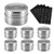 6Pcs Magnetic Spice Jars/Bottles with Spice Labels- Empty Storage Spice Containers Window Top w/Sift-Pour- Stainless Steel BBQ Spice Stickers rack on Refrigerator/Grill