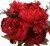 Duovlo Springs Flowers Artificial Silk Peony Bouquets Wedding Home Decoration,Pack of 1 (Spring Red)