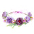 Funsveta Women Rose Flower Headband Floral Crown Garland Halo Wedding Festivals Photo Props -purple-