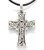 Trilogy Jewelry Pewter Celtic Cross with Irish Knot Design Pendant- Black Necklace Cord with Clasp