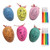 Easter Eggs- 6 pcs Plastic Easter Eggs DIY Easter Eggs Plastic Eggs Artificial Egg DIY Decor Egg toys Hanging Ornament with 8 Color Pens