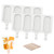 Ozera 2 Pack Popsicle Molds- 4 Cavities Easy Release Silicone Popsicle Molds- Ice Cream Mold Ice Pop Molds with 50 Wooden Sticks for DIY Ice Popsicle