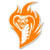 Cobra Flames Orange Vinyl Sticker Bumper Sticker Decal