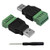 Poyiccot USB 2.0 A Screw Terminal Block Connector- USB 2.0 A Male Plug to 5 Pin/Way Female Bolt Screw terminals Adapter Connector Converter- 2 Pack -USB 2.0 Male Breakout Board-