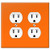 WIRESTER Double Duplex Outlet Cover Wall Plate/Switch Plate - Solid Orange