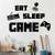 Game Wall Decals Eat Sleep Game Wall Stickers for Boys Room- Video Game Wall Decor Posters Creative Peel and Stick Gaming Wallpaper for Boys Room Playroom