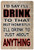 Rogue River Tactical Funny Beer Alcohol Sign Metal Tin Sign Home Bar Kitchen Drink to Anything