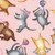Timeless Treasures Cat Crazy Workout Cats Fabric, Pink, Fabric By The Yard