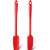 2 Pieces Long Handle Silicone Jar Spatula Non-Stick Rubber Scraper Heat Resistant Spatula Silicone Scraper for Jars- Smoothies- Blenders Cooking Baking Stirring Mixing Tools -Red-