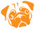 Pug Face Puppy Vinyl Sticker Decals for Car Bumper Window Laptop Tablet Phone -3inch x 2.5inch- Orange-