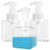 3 Pack Foaming Soap Dispenser 8.5oz Refillable Foam Liquid Hand Soap Empty Plastic Pump Bottle Container for Bathroom Vanities- Kitchen Sink- Hospital- Clinic - Clear 250ml