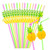 Hysagtek 50 Pcs Pineapple Drinking Straws Bendable Cocktail Straws Pineapple Straw Decorations for Luau Party- Pool Party- Birthday Party- Hawaiian Party Decor Tableware Decoration- Colorful