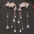 BEIGUA Chinese Hair Clip and Earring- Vintage Flower Pearls Tassel Hairpin Headdress- Hanfu Hair Pin Sticks Hair Styling Accessories for Women Girls-Purple-