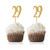 Gold Happy 29th Birthday Cupcake Topper- 24-Pack Number 29 Glitter Birthday Party Cupcake Toppers- Decorations