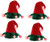 Nicky Bigs Novelties Light Up Elf Hat Costume Accessory- Red Green- One Size