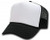 DECKY Two Tone Trucker Mesh Caps Plain Baseball Hat -Adjustable- BLACK/WHITE-